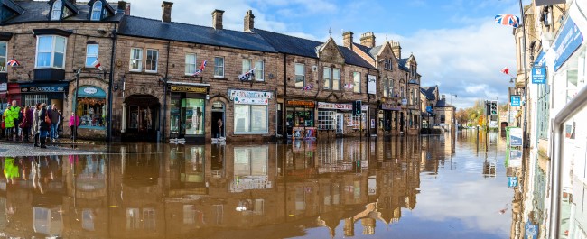 flooded town